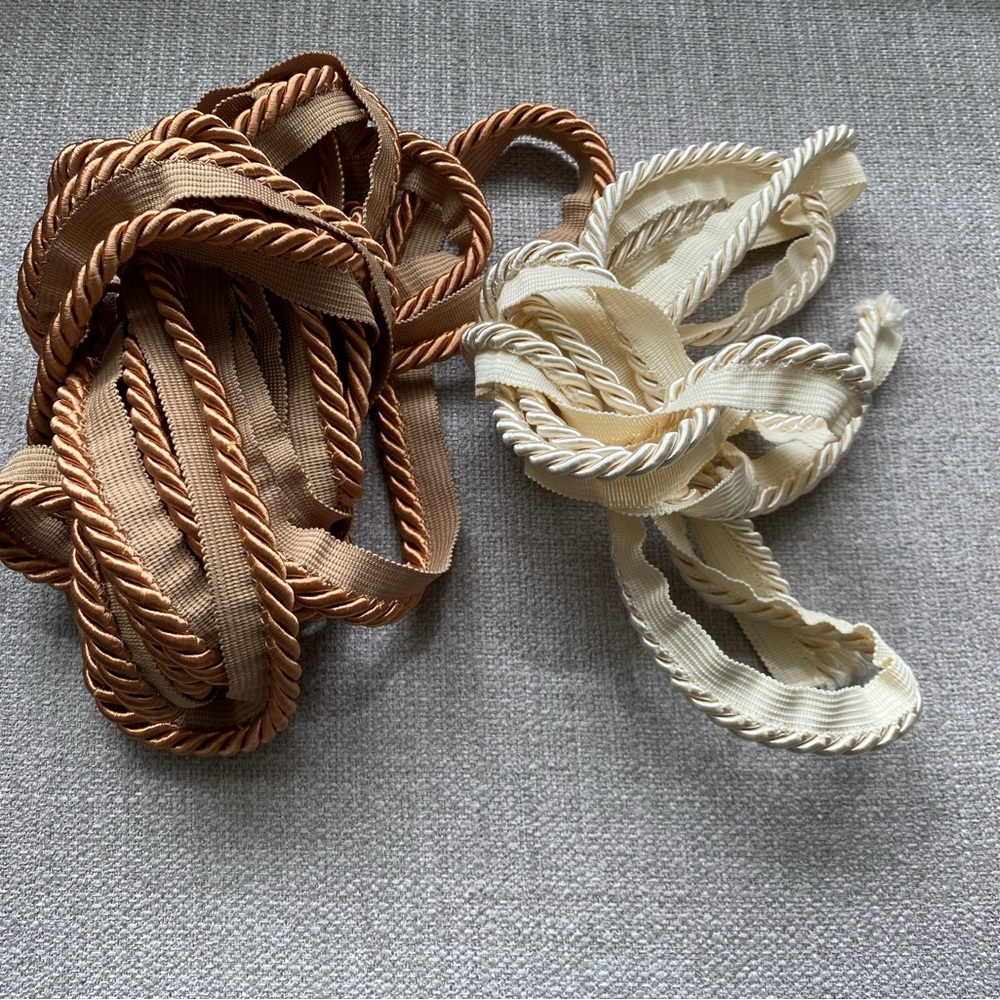 New Ivory & Brown Cord Trim